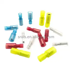 Quick splice electrical crimp wire insulated yellow male connector nylon terminal