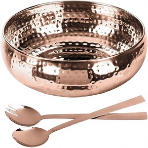 Bols en cuivre modernes avec finition gaufrée, compatibles lave-vaisselle, design moderne pour le service des aliments et les cadeaux - Product Image 3