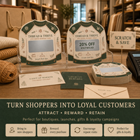 Cartes à gratter promotionnelles personnalisées avec design gratuit, couleur intégrale, thème pull, données variables sécurisées, cartes cadeaux de remerciement à gratter