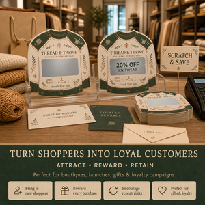 Cartes à gratter promotionnelles personnalisées avec design gratuit, couleur intégrale, thème pull, données variables sécurisées, cartes cadeaux de remerciement à gratter - Product Image 4