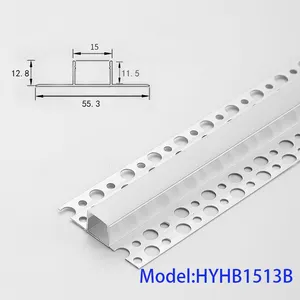 20x15mm Drywall Plasterboard Aluminum Profile Gypsum LED Strips Light Extruded Channel For Embedded Celling