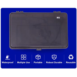 Boîte de rangement pour leurres de pêche en PVC PP double face épaissie haute résistance à 11 compartiments pour leurres de calamar et hameçons, idéale pour la pêche en rivière - Product Image 2