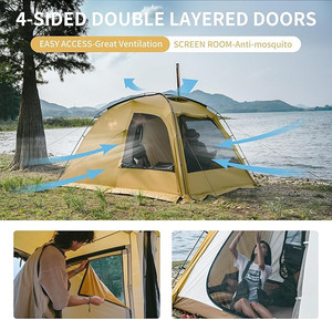 Tente chaude pour dunes <span class=keywords><strong>de</strong></span> sable avec trou pour poêle, tente à double couche 4 saisons, tente <span class=keywords><strong>de</strong></span> <span class=keywords><strong>camping</strong></span> imperméable pour 1 à 2 personnes - Product Image 4