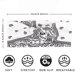 WAI <span class=keywords><strong>XUAN</strong></span> Diadema deportiva de <span class=keywords><strong>yoga</strong></span> para mujer, elástica, suave, de poliéster, estilo vintage, con estampado de leopardo, multicolor - Product Image 4