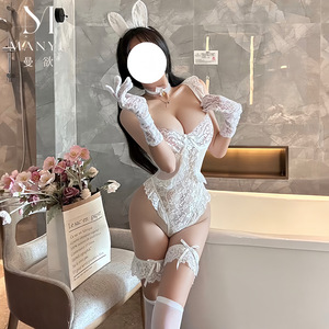 Man Yu Lingerie Pure Lace <b>Suspender</b> Bodysuit Sexy Small Bust Push-up Uniform Temptation <b>Set</b> for Women 9358 - Product Image 1