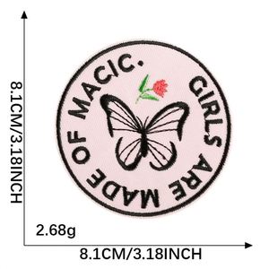 Écusson thermocollant écologique brodé avec des mots anglais, étiquette, badge, patch papillon pour accessoires vestimentaires en toile - Product Image 5