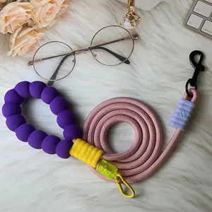 Nouvelle laisse de chien avec bandoulière nuage bulle coton poignée couleur bloquant laisse de chien pour chiens de taille moyenne - Product Image 6