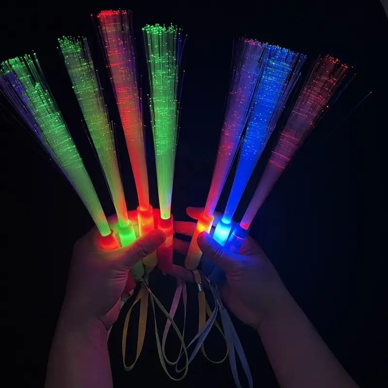 แท่งไฟเบอร์ออปติก LED สีสันสดใสสำหรับงานปาร์ตี้แท่งของเล่น