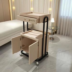 Salon <b>Trolley</b> With Drawer And Cabinet 4 Wheel Easy Moving Minimalist Design For Beauty Salon Furniture - Product Image 2