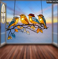 Adorno Navideño Acrílico 2D con Diseño de Pájaro para Colgar en la Pared de la Sala de Estar o la Puerta del Jardín, Ideal para Regalo