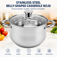 Ensemble de casseroles en acier inoxydable en forme de pomme, multifonctionnel, au design élégant, pour soupes et bouillons, avec couvercles, vente en gros