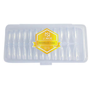 Esmalte <span class=keywords><strong>de</strong></span> <span class=keywords><strong>uñas</strong></span> <span class=keywords><strong>de</strong></span> arco plano <span class=keywords><strong>de</strong></span> doble uso sin costuras, extensión extraíble en caja, transparente, esmerilado, estilo francés, tamaño medio completo - Product Image 1