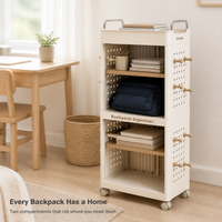 Étagère de rangement multifonctionnelle à roulettes en PP à 7 niveaux pour bureau, salon, chambre, cuisine, chariot bibliothèque