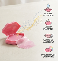 Masque hydratant pour les lèvres Wishgan, infusé à l'hamamélis et au pamplemousse, patchs raffermissants en feuille, 20 unités