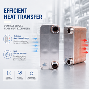 Échangeur de chaleur à plaques brasées en acier inoxydable 316 pour pompe à chaleur, chaudière, CVC, réfrigération et refroidissement - Product Image 4