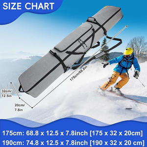 360 Full Padded <b>Ski</b> Bag EPE Foam Tear Resistant Rolling <b>Ski</b> Snowboard Travel Case Dry Wet Separation Lockable Handle 175cm 190cm - Product Image 2
