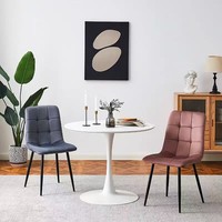 Chaise de salle à manger rembourrée en velours, chaise d'appoint capitonnée avec pieds en métal pour cuisine, salle à manger, salon