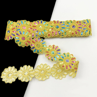 2025 Mardi Gras Festival fête bricolage Applique fleur Style ethnique broderie acrylique Sequin dentelle garniture pour vêtement dentelle accessoires
