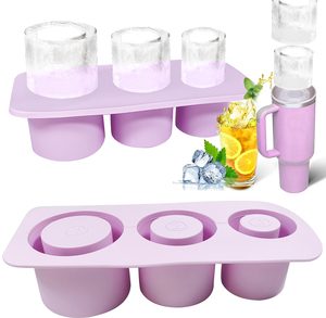 Stanley <span class=keywords><strong>3</strong></span>-khoang Silicone Ice Cube Tray với dễ dàng phát hành 20-40oz xi lanh Ice khuôn mẫu nắp cho cốc cốc Ice Cream Maker công cụ - Product Image 5