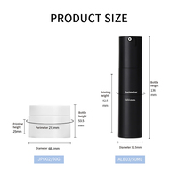 Ensemble de flacons pompe sans air en plastique de luxe 50 ml et pots de crème cosmétique pour sérum, lotion, soin de la peau, emballage personnalisé, couleur personnalisée, OEM, ODM