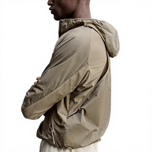 <b>Men's</b> Hooded Solid Color <b>Lightweight</b> Polyester Knitted <b>Jacket</b> Casual Spring Outerwear Breathable Outer wear Set - Product Image 3