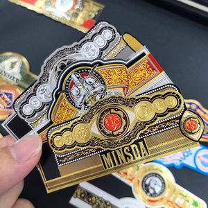 טבעות סיגרים מנייר דביק הולוגרפי עם הדפסה אישית, הטבעה בחום בנייר זהב 24 קראט - Product Image 3