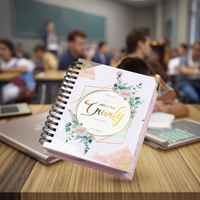 Cahier d'exercice à la ligne française personnalisable tailles A5/A6/A4 couverture en papier cuir imprimé style spirale avec Logo personnalisé-cadeau étudiant