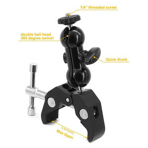1/4 3/8 винт Горячий башмак двойной шаровой головкой волшебный рычаг адаптер 360 градусов вращающийся Супер Краб зажим для камеры зажим для DSLR <span class=keywords><strong>GoPro</strong></span> - Product Image 5