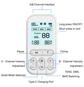Unidad Digital Recargable TENS/EMS/<span class=keywords><strong>MAS</strong></span>, Estimulador Muscular de Cuerpo Completo, 60 Modos, Masajeador Eléctrico con Control de Tiempo para Hombros y Espalda - Product Image 5