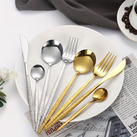 Ensemble de couverts en acier inoxydable poli miroir, écologique, cuillère, fourchette, couteau, compatible lave-vaisselle, durable, moderne pour la maison