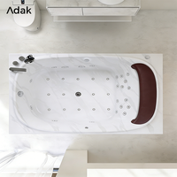 Baignoire de massage rectangulaire autoportante, portable, en acrylique, avec drain, écologique, garantie 5 ans, facile à nettoyer, profonde