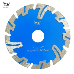 105mm Sintered Sheet Diamond Saw Blade For Dry Cutting Granite Stone With Square Tooth Protection Teeth Belt