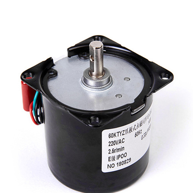 60KTYZ Synchronous Reduction Motor AC Motor Mini Gear Motor Permanent Magnet for Rotating Light Box Custom Made