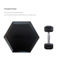 PINJIAN Haltères hexagonales enduites de caoutchouc faciles à utiliser pour le fitness des hommes en fonte solide