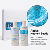 Ensemble Shampoing et Après-Shampoing Croissance Capillaire à la Caféine et Biotine Marque Blanche Anti-Chute Bloqueur de DHT Sans Sulfate 2*300ml Adultes