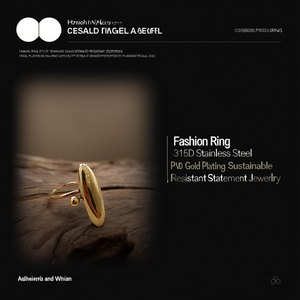 Fashion <b>Ring</b> 316L Stainless Steel PVD Gold Plating Sustainable Resistant Statement Jewelry - Product Image 3