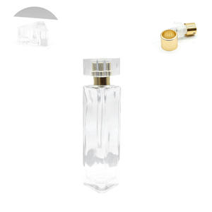 Venta al por Mayor de Botellas de Perfume de Vidrio Blanco Cristal de 50 ml, Botellas de Repuesto Cosméticas Triangulares de 30 ml con Pulverizador y Tapas a Presión - Product Image 4