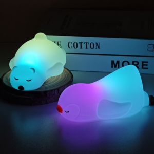 Nuovo Design Cute animal Multicolor Led Night Light Silicone Tap Control lampada da notte per bambini regali luce notturna per bambini baby <span class=keywords><strong>nurs</strong></span> - Product Image 4