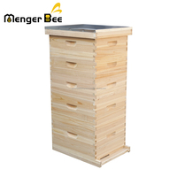 Nouvelle ruche Menger Bee Langstroth non assemblée à 5 niveaux, 10 cadres, en bois de sapin avec joint en queue d'aronde, pour apiculture, 2 niveaux profonds et 3 niveaux moyens inclus