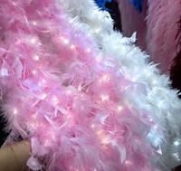 Boa en plumes de dinde LED 40g 60g 80g, écharpe Chandelle pour Carnaval, Halloween, Mariage, Fête, Scène, Noël, Décoration de Costume