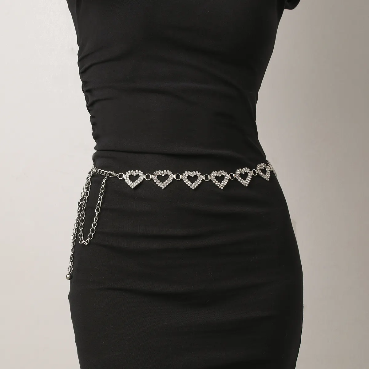 Hot Selling Strass Hart Buik Taille Ketting Vrouwen Sexy Punk Nachtclub Rock Multi-Layer Body Chain