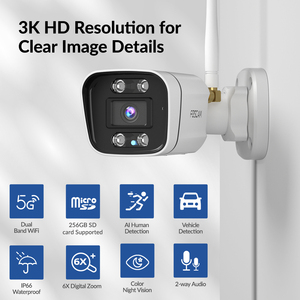 FOSCAM 5MP Outdoor Security <strong>IP</strong> POE CameraV5EP Home Security <strong>Camera</strong> <strong>with</strong> AI Detect Human/Vehicle Color Night Vision - Product Image 2