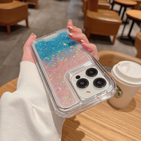 Mode luxe liquide dégradé paillettes coque de téléphone Bling diamant femmes Tpu + Pc couverture antichoc pour Iphone 11 12 13 14 15 Pro Max
