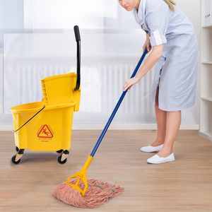 Durable Aluminum Cotton <strong>Mop</strong> Head <strong>Red</strong> Green Wet <strong>Mop</strong> with Extendable Handle High Water Absorption Easy Clean - Product Image 5
