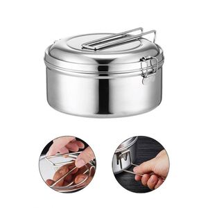 Single Layer Round <b>Lunch</b> <b>Box</b> 304 Stainless Steel Stackable Food Storage Container - Product Image 1