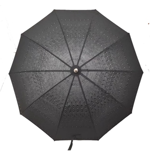 Parapluie de golf classique de 30 pouces, ouverture semi-automatique, noir, polyester, manche en bois, 8 panneaux, structure entièrement métallique, marque - Product Image 2