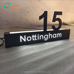 标准普尔标志定制建筑酒店和公寓金属背光发光二极管数字标志广告牌房屋和公寓车牌 - Product Image 4