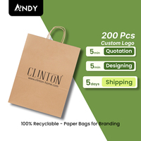 Sacs en papier kraft biodégradables personnalisés avec logo pour les vendeurs en ligne, compostables, écologiques, pour l'utilisation de bougies