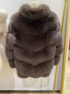 <span class=keywords><strong>Veste</strong></span> en Fourrure de Renard Entier pour <span class=keywords><strong>Femme</strong></span>, à la Mode, Style Court, Col Debout, Manches Longues, Style Élégant - Product Image 4