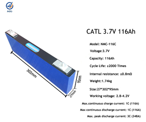 Catl 117ah 116ah 3.7V 40KWH แบตเตอรี่ NMC สำหรับ Leaf เซลล์ลิเธียม NMC ความจุสูงสำหรับเก็บพลังงานไฟฟ้ารถยนต์ไฟฟ้าเซลล์<span class=keywords><strong>96</strong></span> - Product Image 2